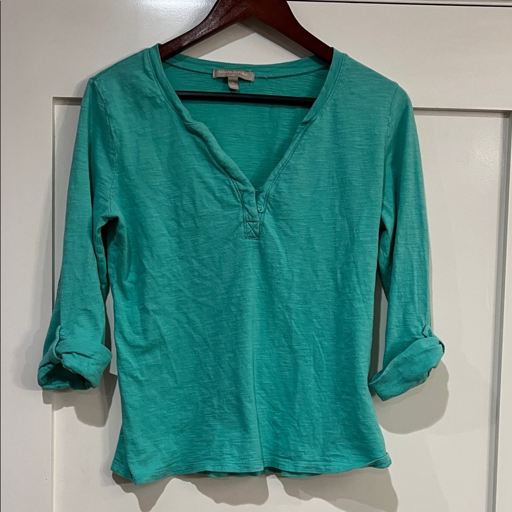 Banana Republic Turquoise Long Sleeve Tee